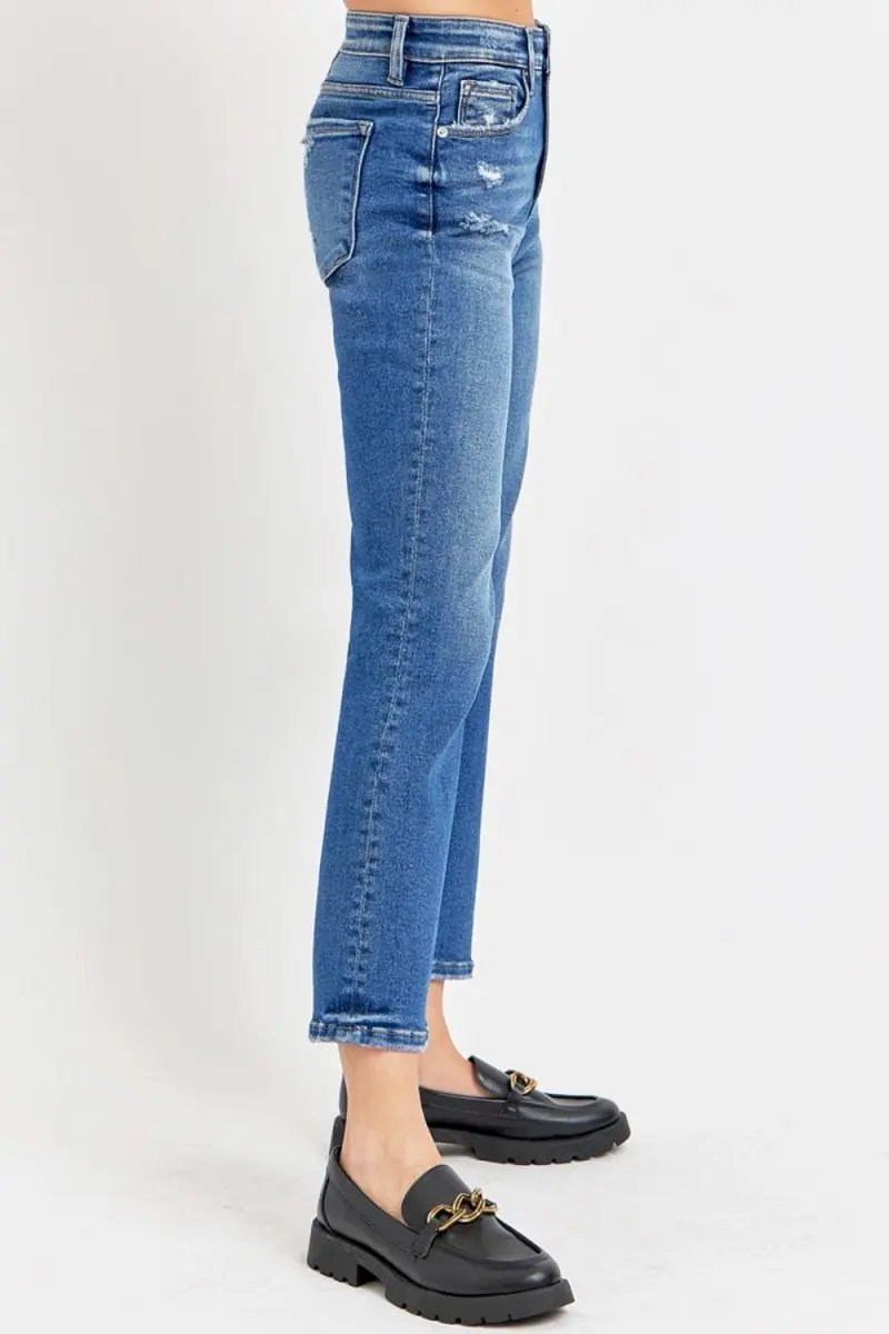 RISEN Full Size Tummy Control High Rise Bootcut Jeans - Love Salve